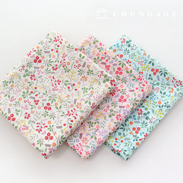 生地パッケージフラワーフェンス生地人形子犬服作りモリーフラワー3種1/4ヤード9535