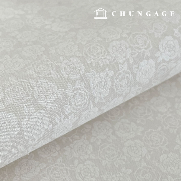 綿生地 木綿フラワー花柄 パタン生地 20カウント ホワイトローズデー 9514