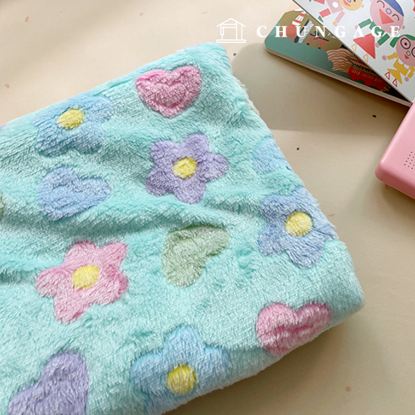 両面極細寺院団広幅ハートフラワー3種9504