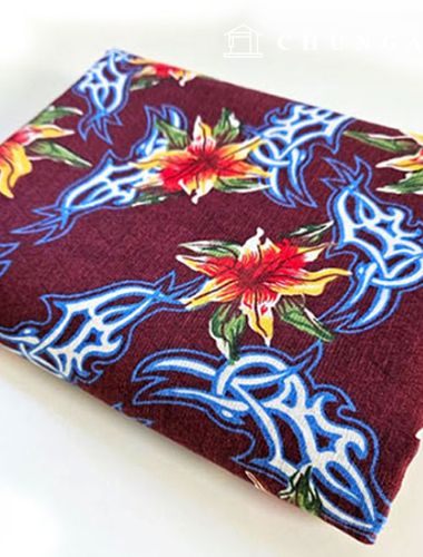 リネン生地二重紙20カウントジャカード広幅ファンタスティックリリーフラワーワイン9499