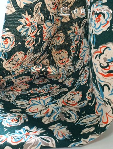 リネン生地二重紙20カウントジャカード広幅トロピカルカーキ9498