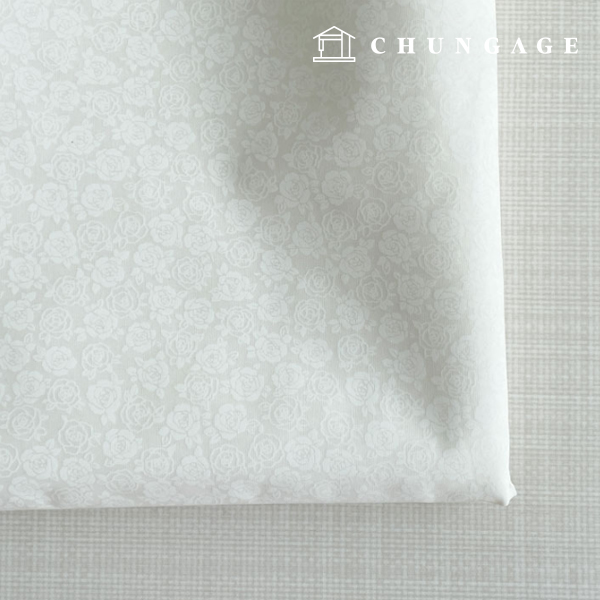 防水布 花柄 フラワーラミネート 防水布 20 カウント ホワイトローズデー 9542