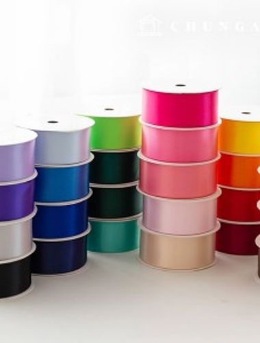 サテンリボン紐包装リボンテープ紐クラフト40mm 25種1ヤード