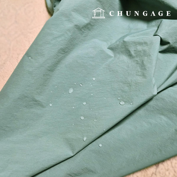 ナイロン生地 アノラック ワシャ 防風生地 平織り 生地生活防水 40 カウントダークミント