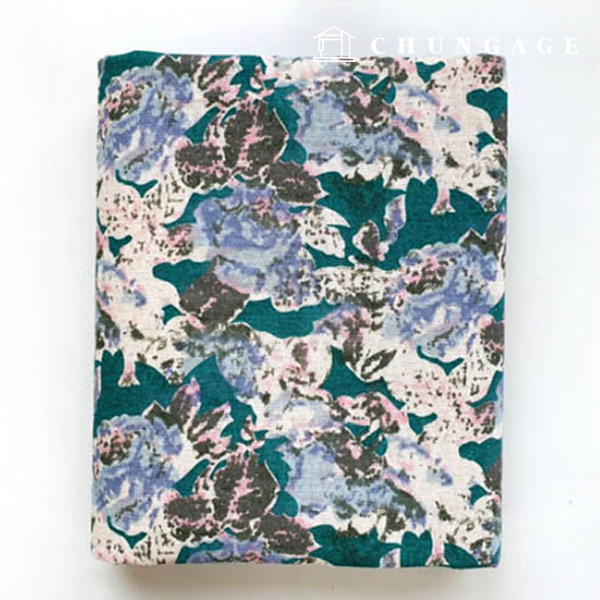 リネン生地二重紙20カウントジャカード広幅デカールコマニ1グリーン9490