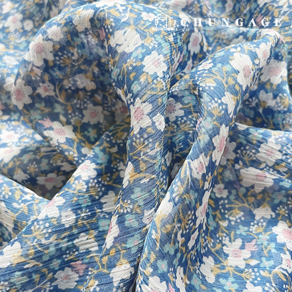 シフォン生地花柄フラワーパタン生地 マーキュリーフラワー3種 9486