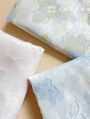 シフォン生地ポリバーンアウト花柄フラワーパタン生地夏花3種9480