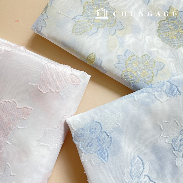 シフォン生地ポリバーンアウト花柄フラワーパタン生地夏花3種9480
