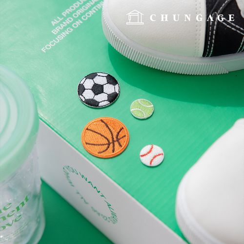 熱接着ワッペン運動ボール飾りパッチ4種