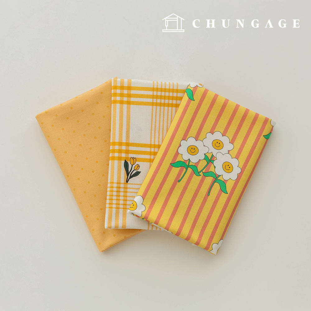 生地パッケージフラワーさくらんぼ生地チェック千人形子犬服作り3種268