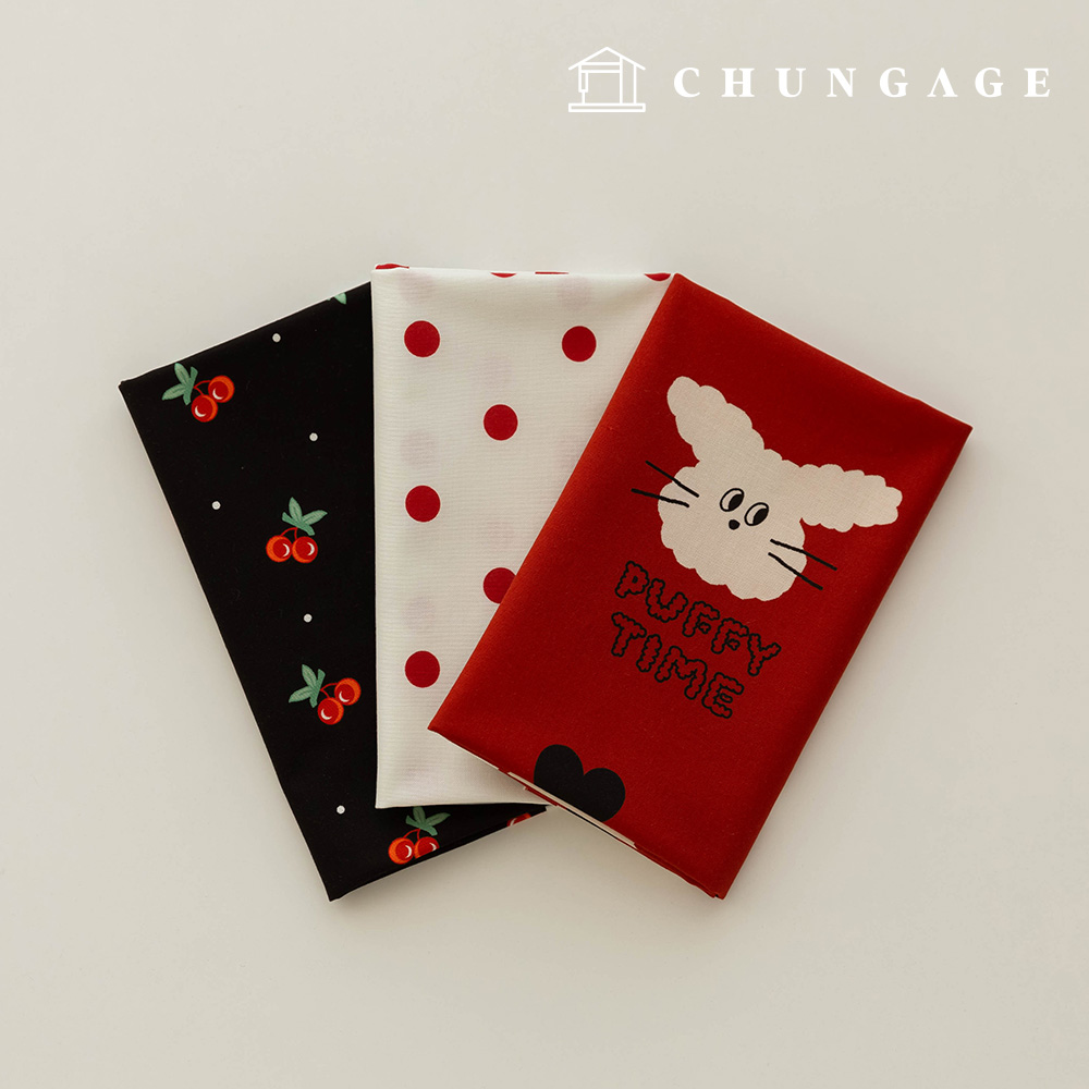 生地パッケージチェリー方言生地ウサギ生地人形子犬服作り3種283