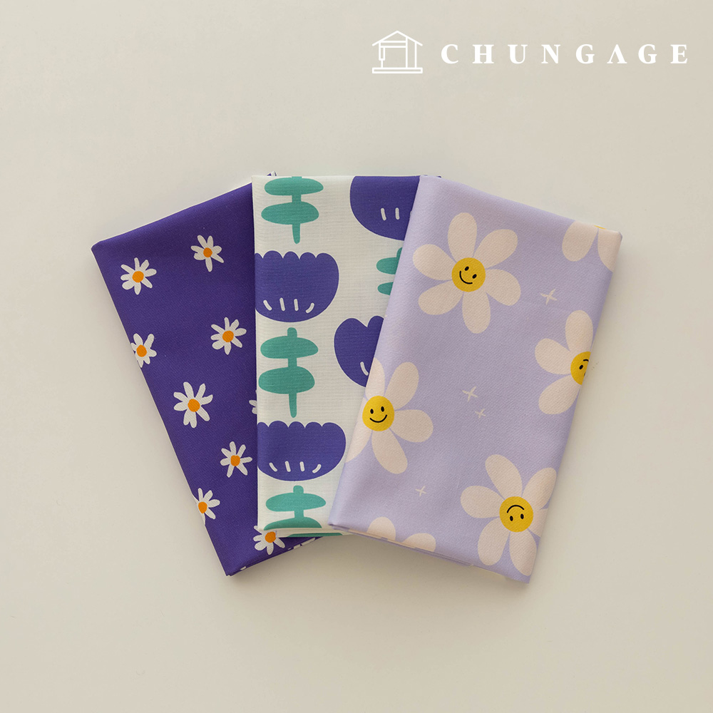 生地パッケージフラワーフェンス生地花柄布人形子犬服作り3種286