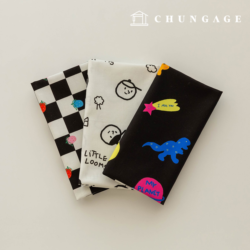 生地パッケージ恐竜座り布生地チェック千人形子犬服作り3種288