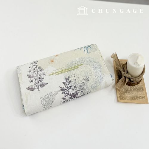 リネン生地11カウント両面フラワー生地広幅フレンチガーデン