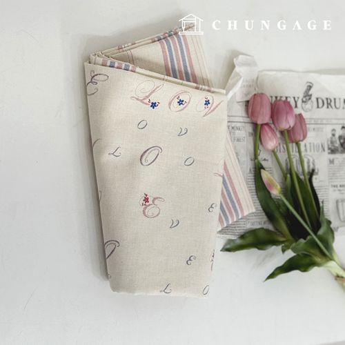 リネン生地11カウント両面フラワー生地広幅マレビンテージストライプ