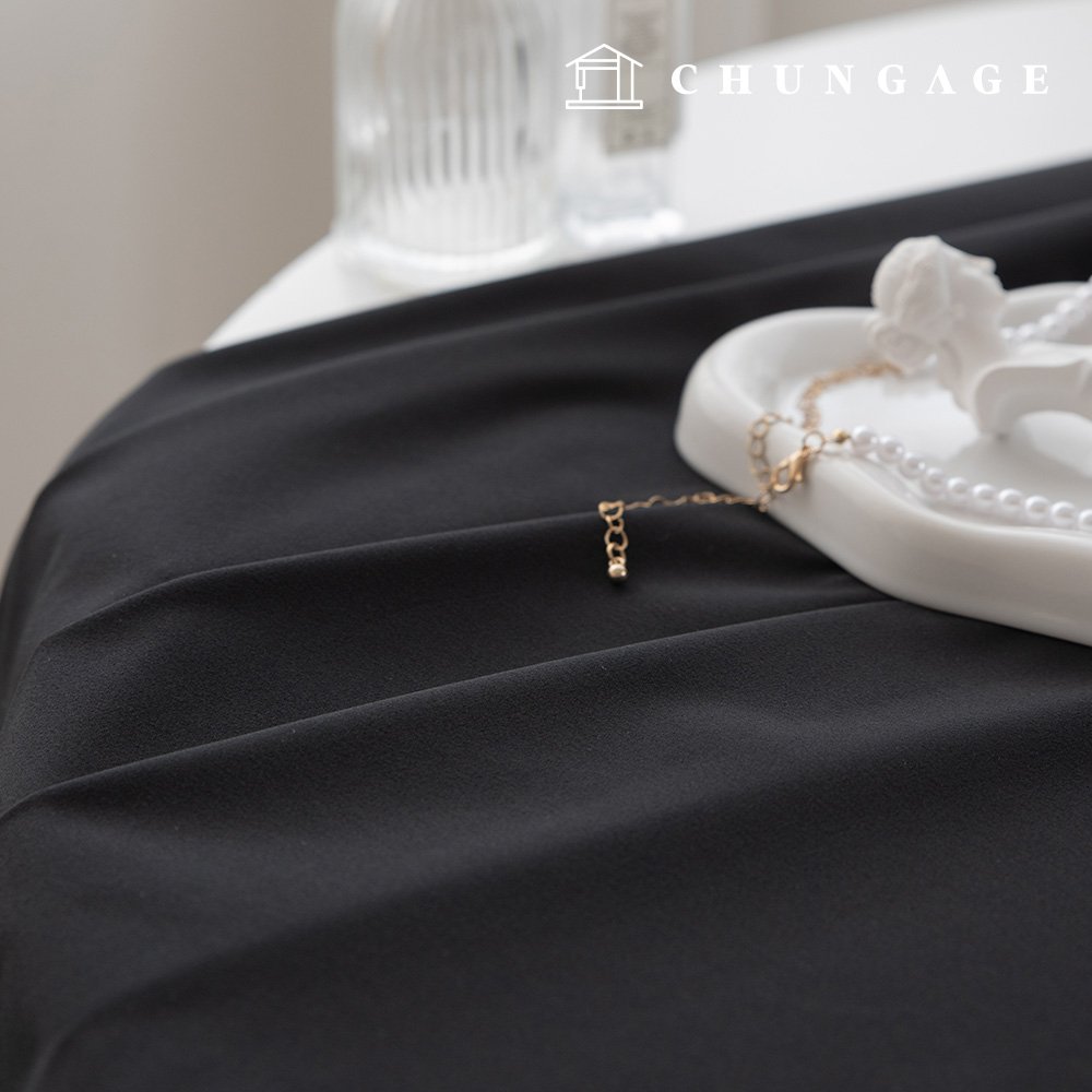 ポリファブリック四方スパン平織り生地モノブラック