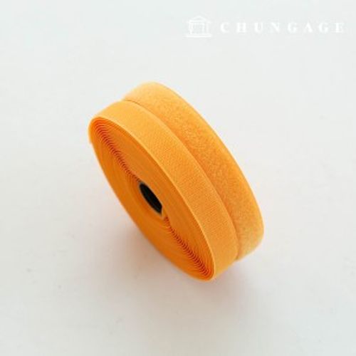 マジックテープ付き10マロール両面セット縫製用マジックテープ25mmオレンジ