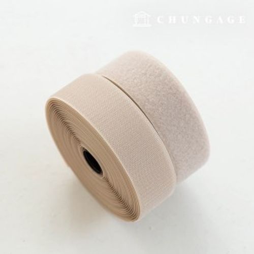 マジックテープ付き10マロール両面セット縫製用ベルクロテープ50mmベージュ
