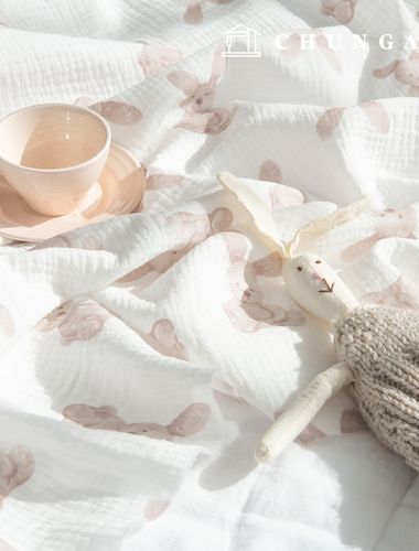 ヨル二重ガーゼ生地コットン無蛍光バイオウォッシュ生地