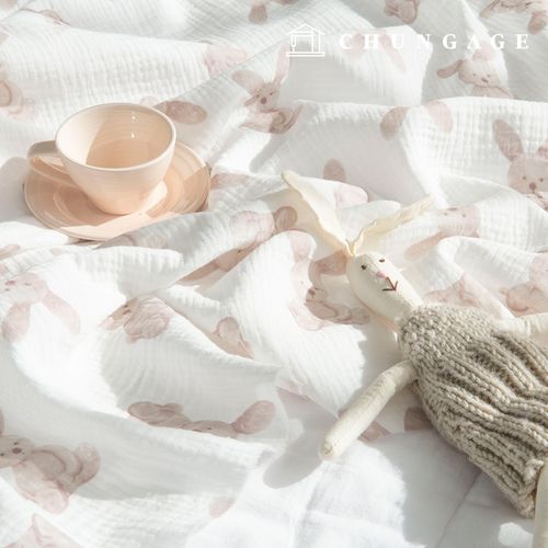 ヨル二重ガーゼ生地コットン無蛍光バイオウォッシュ生地