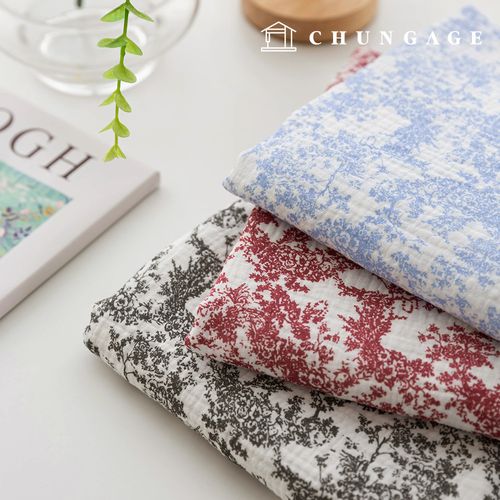 ヨル二重ガーゼ生地コットン無蛍光バイオウォッシュ花柄生地トワル山水化3種