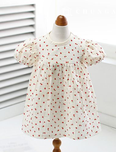 ヨル二重ガーゼ生地コットン広幅花柄フラワー生地いちご花