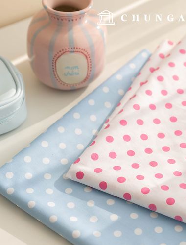 綿生地ツイルトットパタン生地シルベリン2種