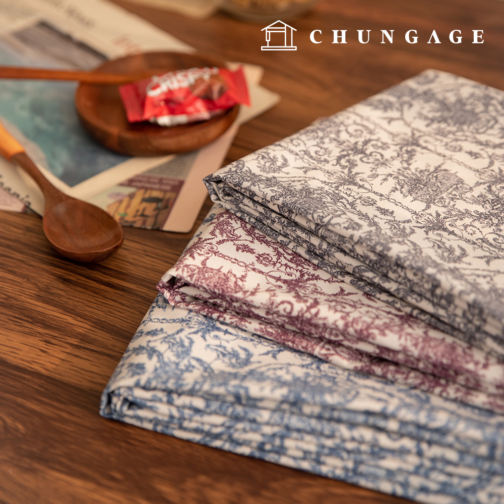 綿生地花柄 フラワー ヴィンテージ生地 20 カウント 広幅リビオ 3種