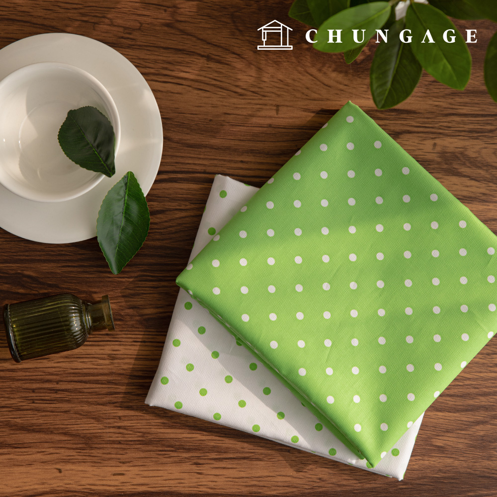 綿生地ツイルトットパタン生地シルバリン2種