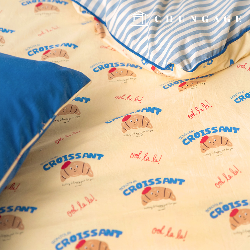 綿生地キャラクター生地20カウントクロワッサン431