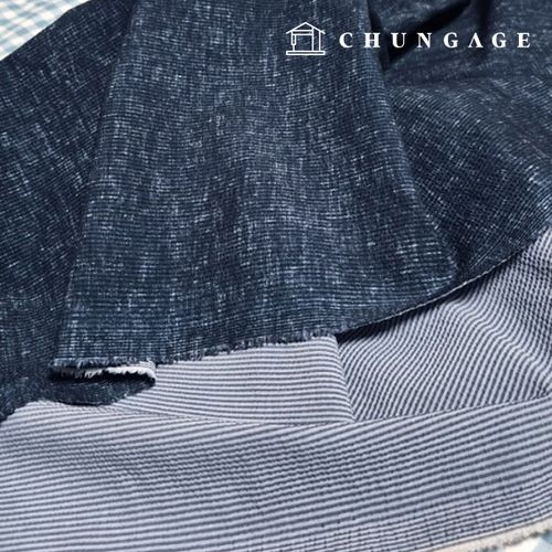 ポリファブリック スパンシアサーカー 足尾ボカシネイビー