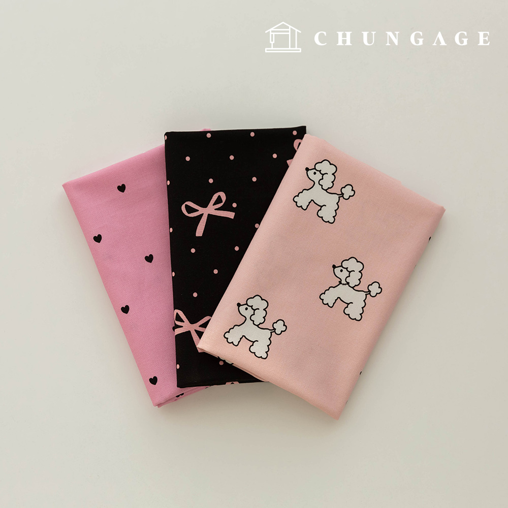 生地パッケージリボンフェンス生地ハートチョン人形子犬服作り3種273