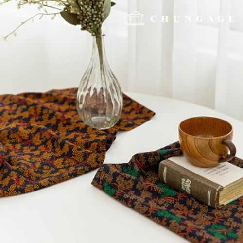 ポリパターン生地オレンジフラワー2種