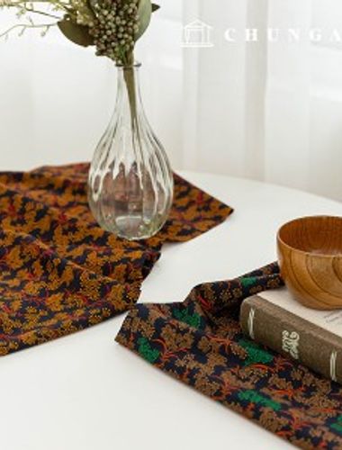 ポリパターン生地オレンジフラワー2種