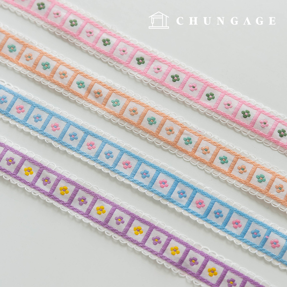 リボンクラフト パステルラダーフラワー リボンテープ 4種