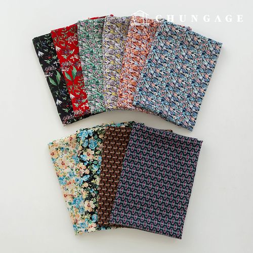 人見生地レーヨンカニ花柄フラワー広幅生地ラセット10種