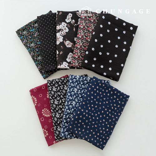 ガーゼ生地 ヨルコットン 花柄 フラワー 広幅生地 ベスパ 9種