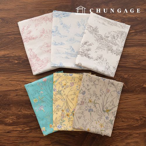 リネン生地 リネン生地 花柄 花生地 ベリク 6種