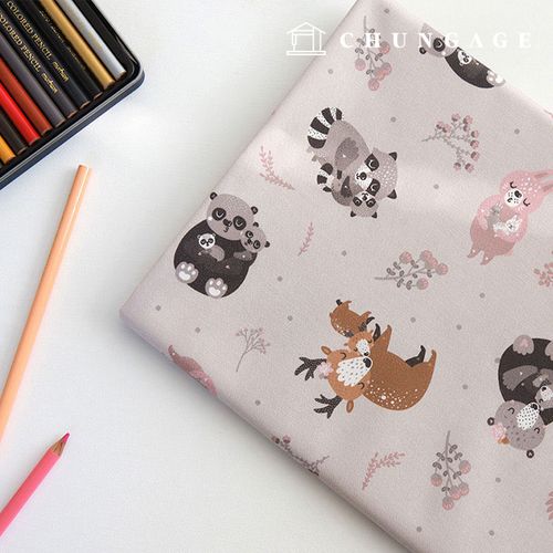 綿生地動物パタン20カウントホイーリングフォレスト9443