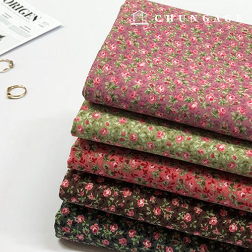 綿生地花柄フラワーパタン生地20カウント輸入風ローズデーS 5種 2057