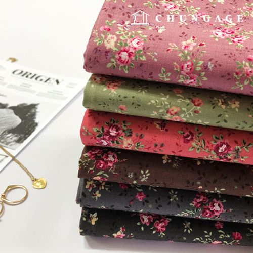 綿生地花柄フラワーパタン生地20カウント輸入風ローズデー6種2056