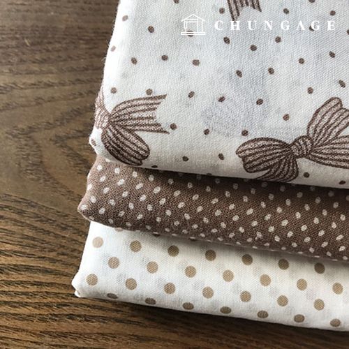 ガーゼ生地トット生地40カウントリボントットブラウン3種6101