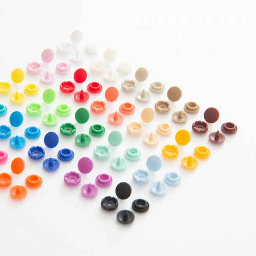 カチカチボタンプラスチックティースナップボタン服作り丸9mm 23種