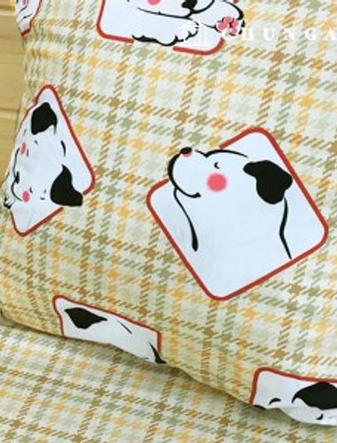 綿生地ツイル40カウント広幅ハウンズトゥース子犬