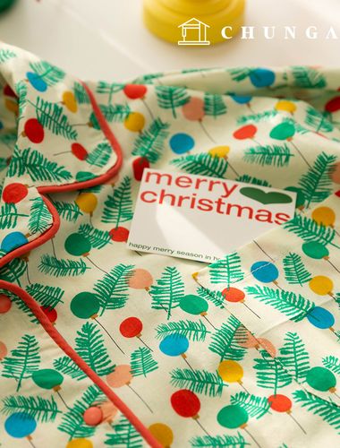 綿生地 クリスマス生地 20 カウント 平織り 葉生地 バブリー 370