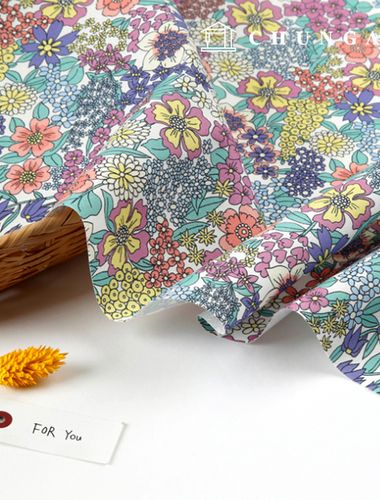 環境にやさしい抗菌抗炎症団E-DTPコットン20カウントビビッドフラワーパープル