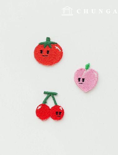 熱接着ワッペンミニ果物ワッペン3種