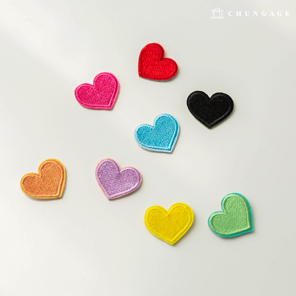穴修理刺繍パッチドングルハート熱接着ワッペン8種