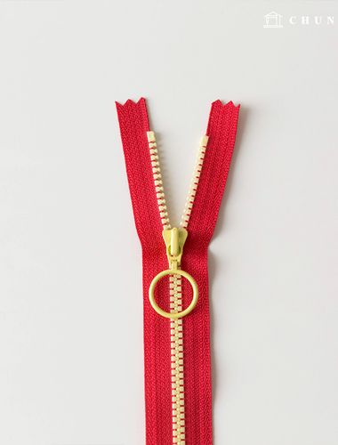 ビスロン リング ツートーン ポイント ジッパー 25cm レット