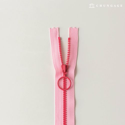 ビスロン リング ツートーン ポイント ジッパー 25cm 淡紅色